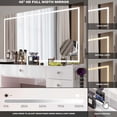 thumbnail image 5 of Boahaus Amelia Premium Makeup Vanity Table with LED Full-Width Mirror, Bluetooth Speakers, Charging Station, 11 Drawers, Glass Top, Jewelry Divider & Crystal Knobs  56.1" H x 46.46" W x 14.69" D, 5 of 10
