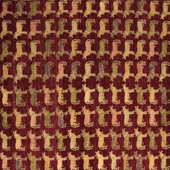 Ahgly Company Indoor Square Abstract Brown Modern Area Rugs, 4' Square