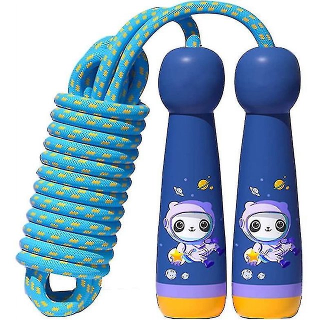 Cuerda para saltar para niños con mango de madera, cuerda para saltar de algodón suave para niños, sin enredos-AM