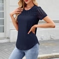 thumbnail image 5 of Diufon Women's Summer Tops 2025 Trendy Short Sleeve Shirts Smocked Crewneck Tee Casual Loose Work Blouses, 5 of 8