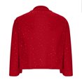 thumbnail image 5 of UDAUDU Women's Sheer Mesh Crop Tops Shrug 3/4 Sleeve Going Out Lightweight 2026 Spring Summer Cardigan Jacket Red XL, 5 of 7