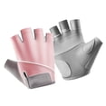 thumbnail image 2 of Half Finger Sports Gloves Polyester Unisex Anti Slip Breathable Sun Protection Cycling Gloves for Workout Motorcycle Gym Pink L, 2 of 5