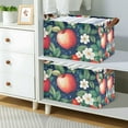 thumbnail image 2 of Yayeee Foldable Storage Basket for Shelves with Handles Set of 2 Waterproof Cloth Bins, Blue Apple Pattern, 2 of 7