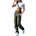 thumbnail image 3 of SAYOO Women’s Casual Straight Jeans Fashion Solid Color Side Pockets Patch High Waist Denim Pants, 3 of 9