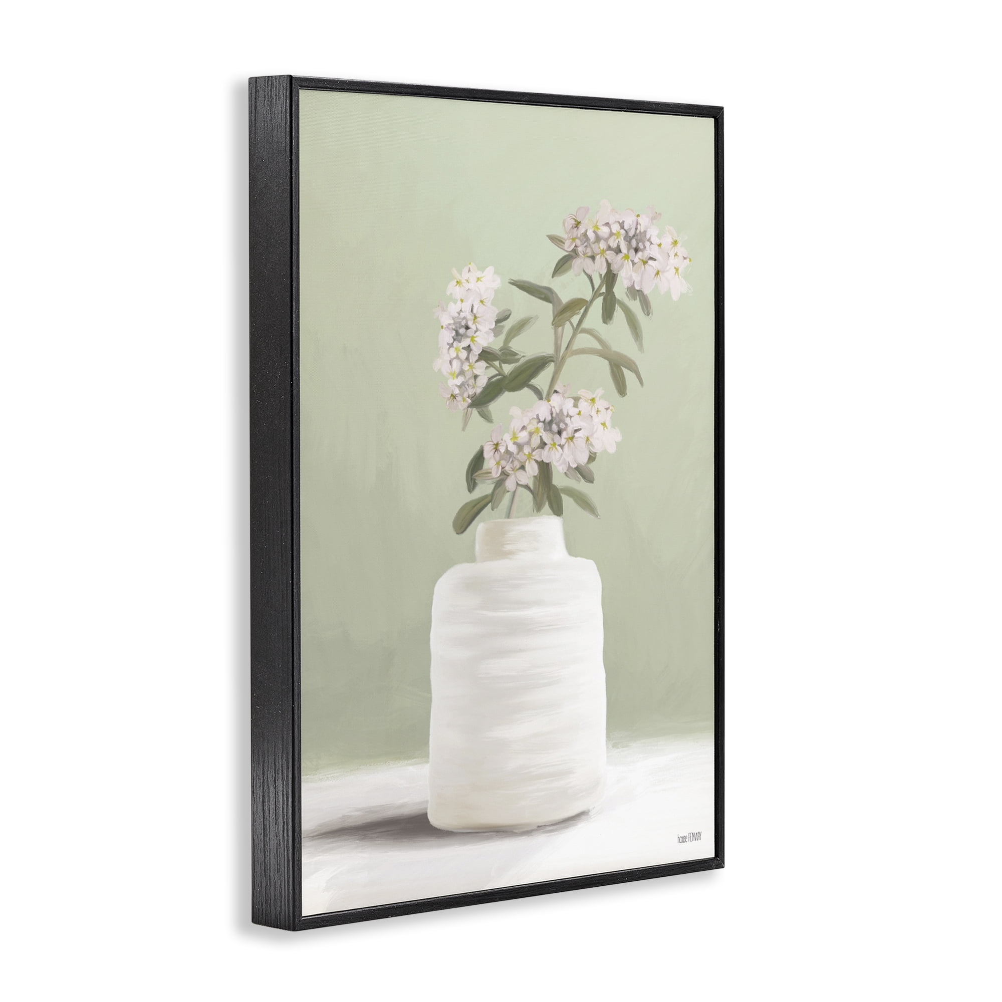 Stupell Industries Simple Herb Vase Botanical & Floral Painting Black Framed Art Print Wall Art, 16 x 24