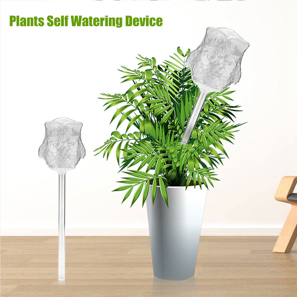 House Plant Waterer Self Watering Irrigation Automatic Watering Devices Clear Glass Water Feeder Owl Shape