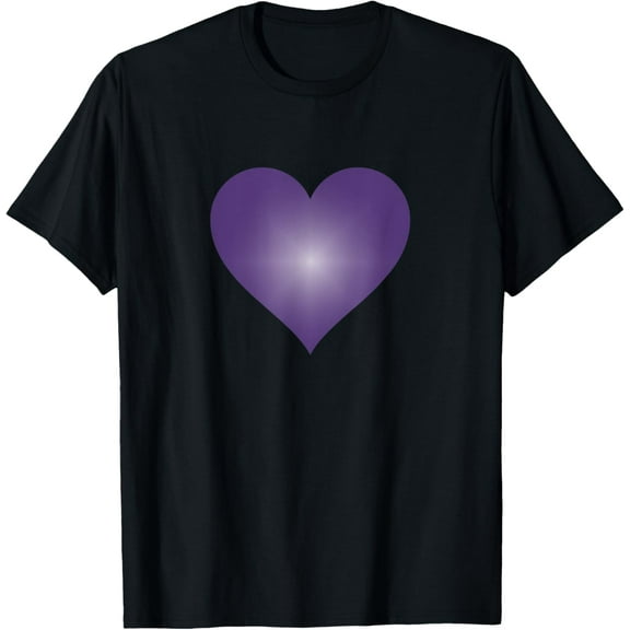 100% pure cotton short-sleeved men and womenI Love You Purple Heart Valentine's Day Emoticon T Shirt T-Shirt