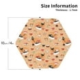 thumbnail image 2 of Picia Funny Sushi Printed Leather Coasters for Drinks, 4" Drink Coasters Set of 4 for Tabletop Protection, Handmade Luxurious Home Décor and Housewarming Gift -Hexagon, 2 of 6