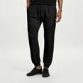thumbnail image 2 of Men's Summer Thin Fashion Solid Color Loose Imitation Sports Lace Up Splicing Sweat Pants, 2 of 6