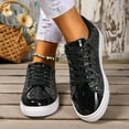 thumbnail image 4 of SACFOF Glitter Sparkly Low Top Sequins Lace Up Tennis Shoes Comfort Bling Fashion Shiny Walking Shoes, 4 of 6
