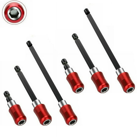 MTP 6 Pcs 1/4 Hex Shank Quick Release Magnetic Screwdriver Extension Holder Drill Bit