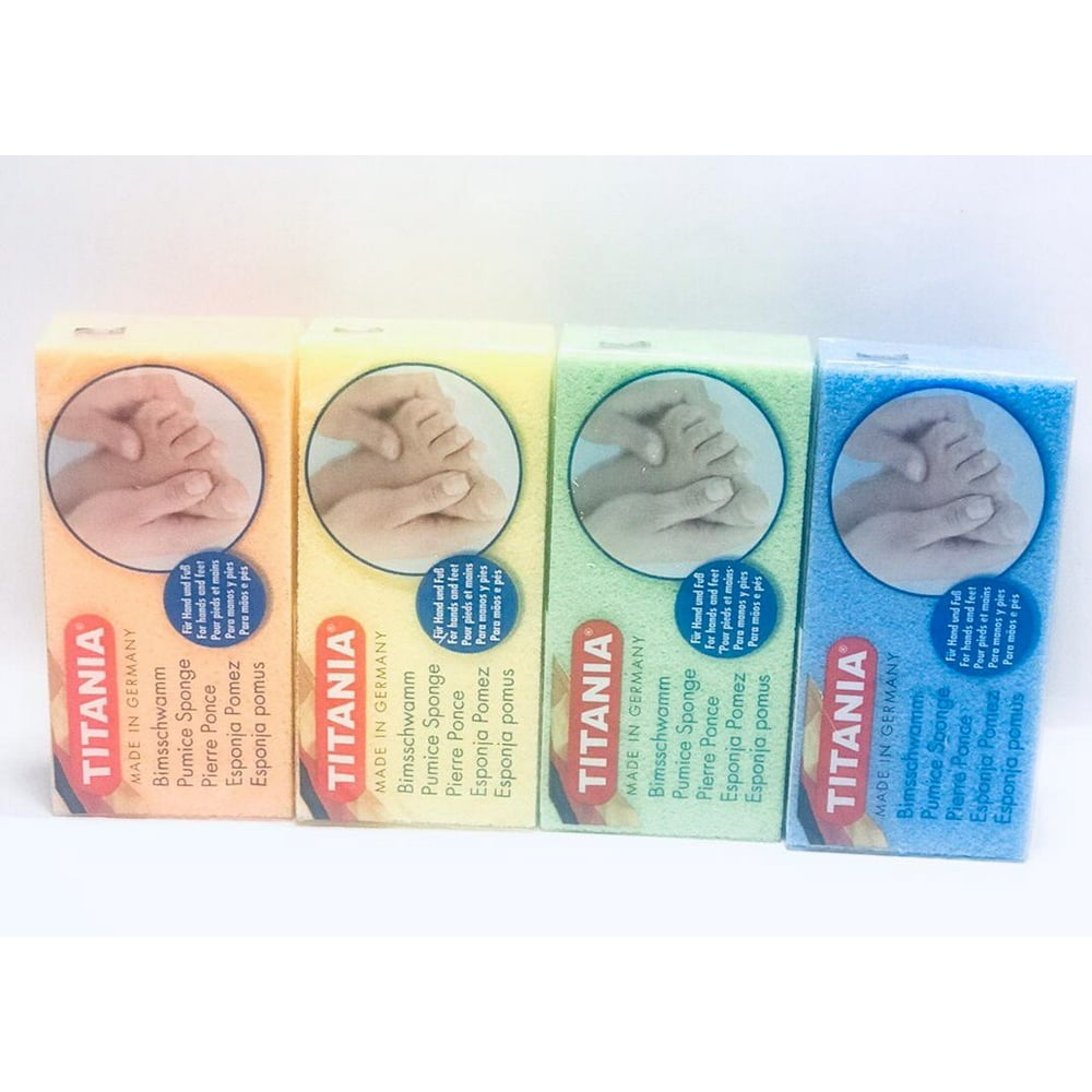 Titania Pumice Sponge Hand & Feet Callus Scrub, Yellow