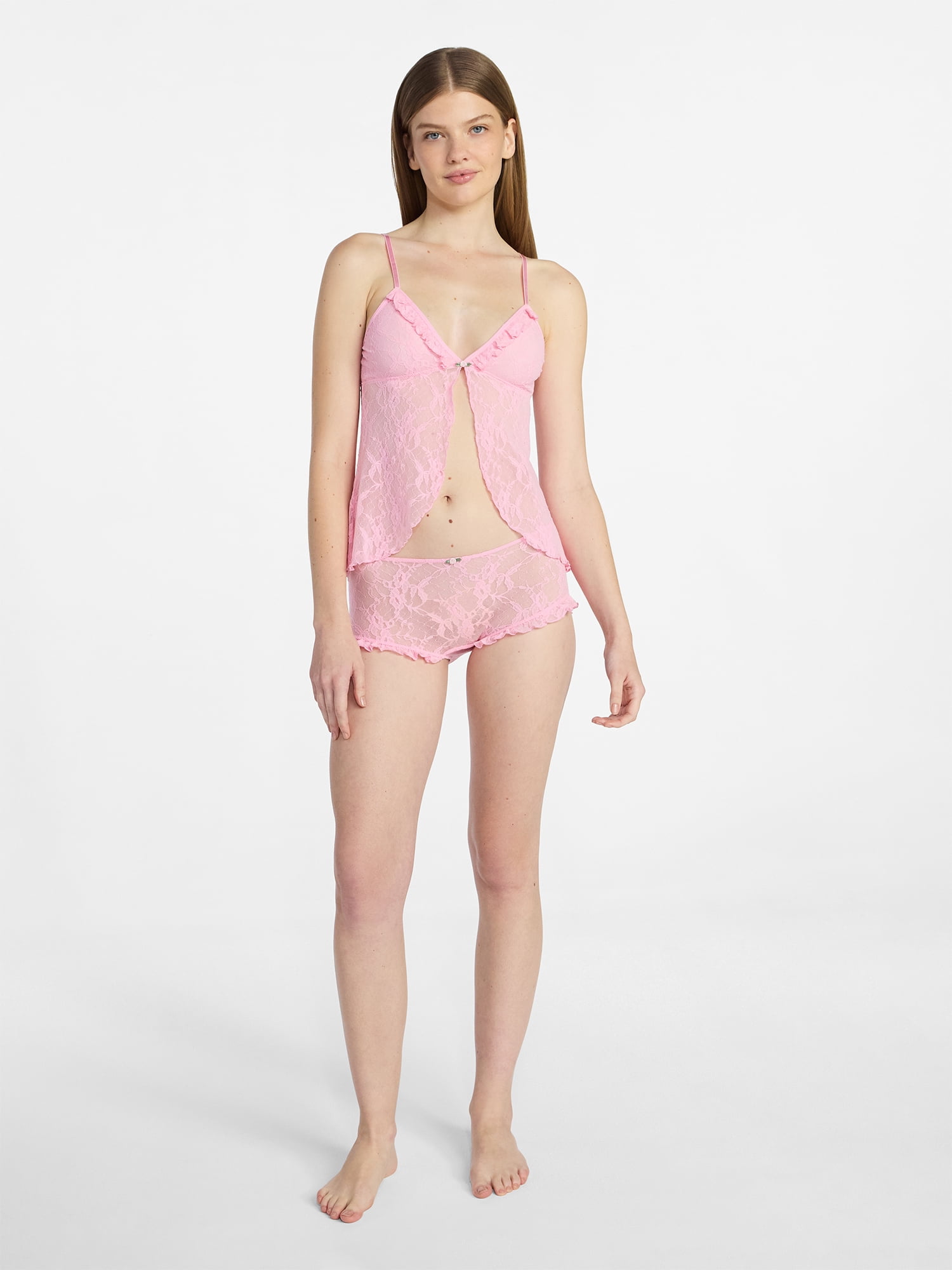 No Boundaries Lace Flyaway Cami Top, Women's XS-XXXL