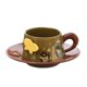 thumbnail image 1 of Platillo de taza de café de cerámica - Taza de té de la tarde vintage de boda, 1 of 5
