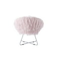 thumbnail image 4 of BirdRock Home Pink Faux Fur Papasan Chair with White Legs, 4 of 6