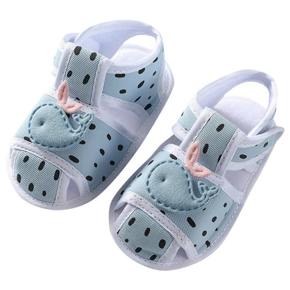 HUANBAI Summer Children Toddler Shoes Boys And Girls Sandals Flat Bottom Lightweight Breathable Soft Comfortable Hook Loop Cute Animal Pattern 4