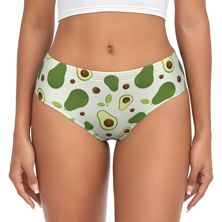 Womens Underwear  green avocado No Show Seamless Underwear  Soft Comfy Stretch Panties  Hipster Ladies Panties Bikini Underwear Briefs