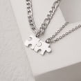 thumbnail image 2 of Anavia Tiny Puzzle Piece Couple Necklace - Anniversary Gift for Boyfriend - Best Friends BFF Gift - Stainless Steel Jewelry with Gift Box - [Silver, Cable Chain for Women and Figaro Chain for Men], 2 of 6