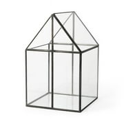Black Extra Large House Shaped Glass Terrarium