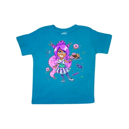 

Inktastic Girl with Purple Hair Donuts and Candy Gift Toddler Boy or Toddler Girl T-Shirt