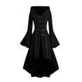 thumbnail image 6 of Halloween Womens Casual Dresses for Women Plus Size Long Sleeve Gothic Punk Style Long Robe Hooded Dress Tops, 6 of 7