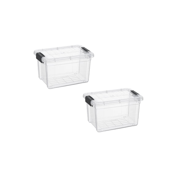 Superio 1.4 Quart Mini Clear Plastic Storage Container with Lid, Stackable Small Organizer Box for Crayons, Art Supplies, Beads, Sewing, Stationery & Food Storage, 2 Pack