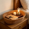 thumbnail image 5 of Plastic Wicker Basket, Imitation Rattan Woven Storage Bin for Kitchen Counter, Bread Serving Tray, Fruit and Snack Organizer for Pantry, Tabletop, or Outdoor Use, 5 of 6
