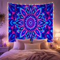 thumbnail image 2 of Fractal Flower in a Glowing Cosmic Kaleidoscope, Dreamy Psychedelic for Space Lovers, Abstract Wall Art, Housewarming Gift, Tapestry Wall Hanging for Bedroom and Studio, 2 of 6