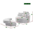 thumbnail image 3 of Accent Swivel Barrel Chair with Storage Ottoman, 51“ Round Accent Chair Lounge Chair with Pillows, Upholstered Linen Fabric Oversize Sofa Chair Reading Chair, for Bedroom, Hotel, Ivory, 3 of 7