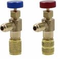 thumbnail image 1 of Válvula de seguridad líquida Válvula de aire acondicionado - Adaptador de válvula de flujo Conector de latón para manguera de llenado de refrigerante de flujo de aire acondicionado R410 R22, 2 piezas TUNC Sencillez, 1 of 5