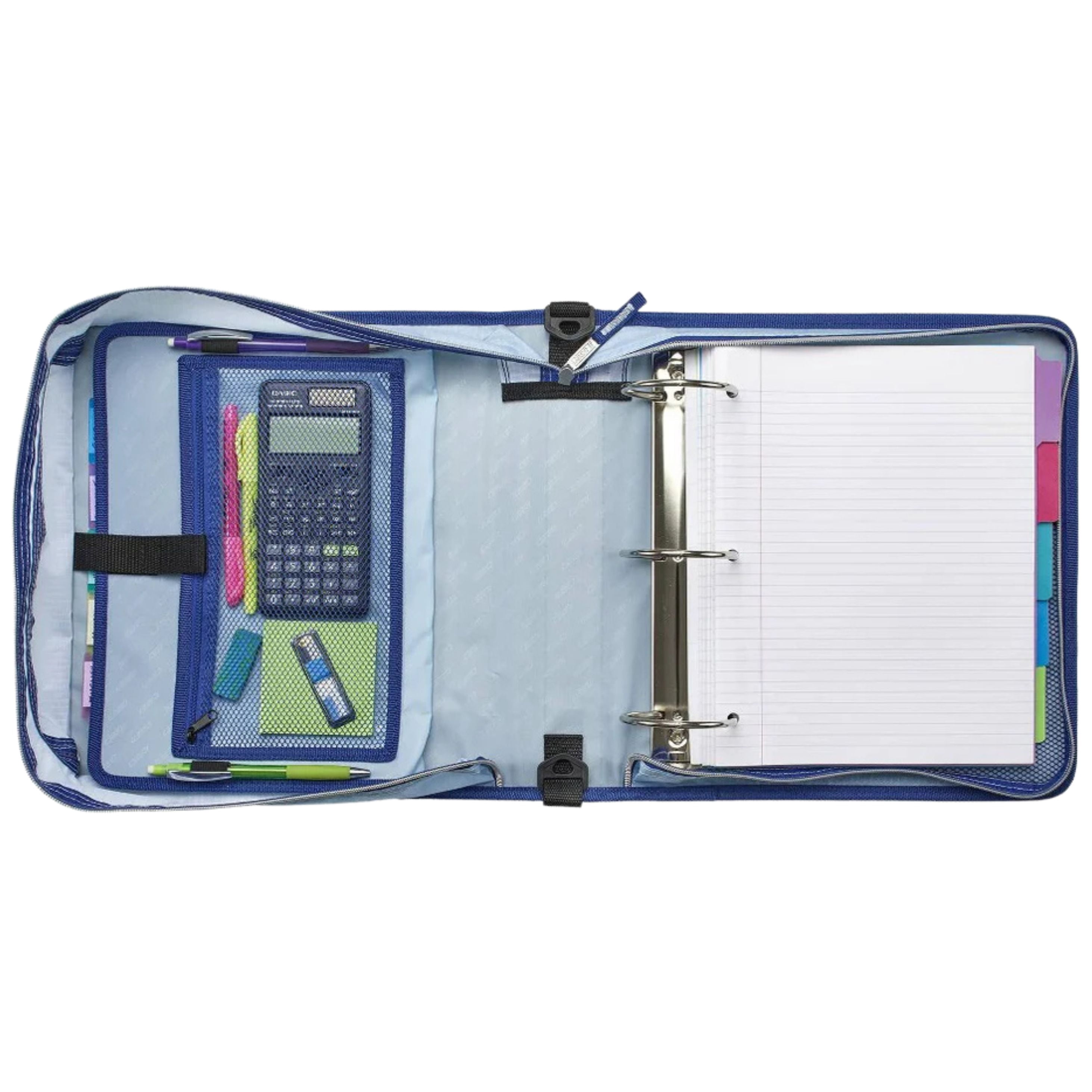 Case-it 3"  Mighty Zip Tab Zipper Binder in Hypnotic Blue
