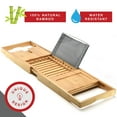 thumbnail image 3 of Bathtub Tray Caddy - Foldable Waterproof Bath Tray & Bath Caddy - Wooden Tub Organizer & Holder - Expandable Size, Fits Most Tubs, 3 of 8