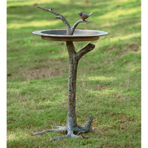 Bird and Twig Sundial Birdbath by SPI Home
