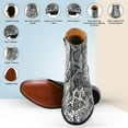 thumbnail image 2 of LIBERTYZENO Mens Genuine Leather Ankle Boots Side Zipper Mens Dress Boots, Grey Snake Print, 2 of 9