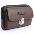 thumbnail image 2 of Bolsa Litchi Patrón Monedero Hombres Cuero Tarjeta Cartera Cinturón (Café Horizontal) Ehuebsd Para Estrenar, 2 of 9