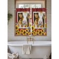 thumbnail image 4 of Cows Sunflowers Living Room Curtains 2 Panel, Spring Floral Bees Farmhouse Barn Cafe Window Treatment, Farmhouse Bedroom Bathroom Kitchen Curtains Drapes 104"x54", 4 of 6