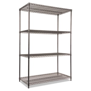 

Alera Alera Wire Shelving Starter Kit Four-Shelf 48w x 24d x 72h Black Anthracite SW504824BA