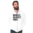 thumbnail image 4 of Worlds Okayest Pops Grandfather Men's Big & Tall Graphic Zip Up Hoodie Brisco Brands 4X, 4 of 5