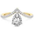 thumbnail image 3 of Pear Shape 3 Carat IGI Certified Lab Grown Diamond Ring | 14K Yellow Gold | Zelda Classic Chevron Diamond Ring | FG-VS1-VS2 Quality Friendly Diamonds, 3 of 5