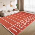 thumbnail image 1 of Athletics Track Rug 4x8 Area Rugs Running Track Orange Red Rugs Non Slip Non Shedding Print Washable Floor Carpet for Living Room Bedroom Room Office Study Foyer Hallway, 1 of 6