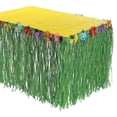 thumbnail image 3 of Eease Hawaiian Raffia Grass Table Skirt with Flower for Luau Party, 3 of 3