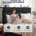 thumbnail image 3 of EnHomee Upholstered Bed Frame with Adjustable Headboard King Size Bed Frame with Charge Station & Storage, Black, No Box Spring Needed, Noise Free, 3 of 8