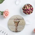 thumbnail image 4 of FMSHPON Giraffe on Old Wooden Plank Set of 8 Round Coaster for Drinks, Absorbent Ceramic Stone Coasters Cup Mat with Cork Base for Home Kitchen Room Coffee Table Bar Decor, 4 of 6