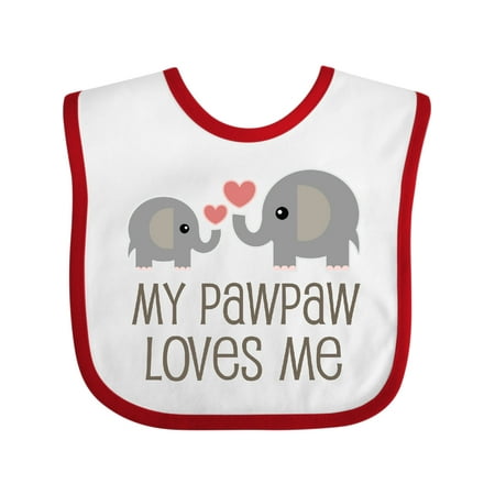 

Inktastic My Pawpaw Loves Me Grandchild Gift Baby Boy or Baby Girl Bib