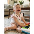 thumbnail image 4 of BemeyourBBs Baby Girls Summer Clothes Cotton Strawberry Outfits Bubble Romper Strawberry Embroidery Flying Sleeve Round Neck Bodysuit Playsuit and Headband Set, 4 of 9