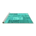 thumbnail image 2 of Ahgly Company Machine Washable Indoor Rectangle Patchwork Turquoise Blue Transitional Area Rugs, 5' x 7', 2 of 4