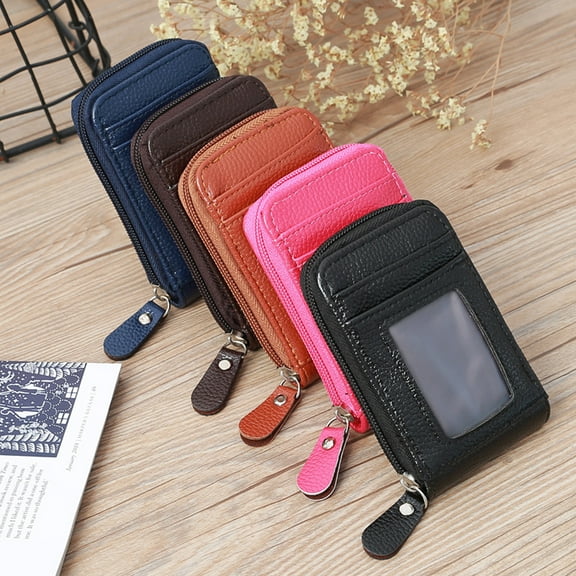 Riguas Card Holder Large Capacity Waterproof Anti-magnetic Vertical Design Korean Version Multi Pocket Men Women Coin Wallet for Outdoor