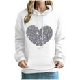 thumbnail image 4 of Tao Tao Cute Hoodies For Women Glitter Heart Printed Hoodies Shirt Long Sleeve Hooded Sweatshirts With Pocket Valentine's Day Top White L, 4 of 4