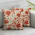 thumbnail image 3 of Burnt Orange Floral Pillow Covers  Vintage Rustic Old Style Cute Flower Orange Cream Print Decorative Outdoor Pillowcases Fall Farmhouse Throw Cushion Case Decor for Couch Sofa Bed, 3 of 7