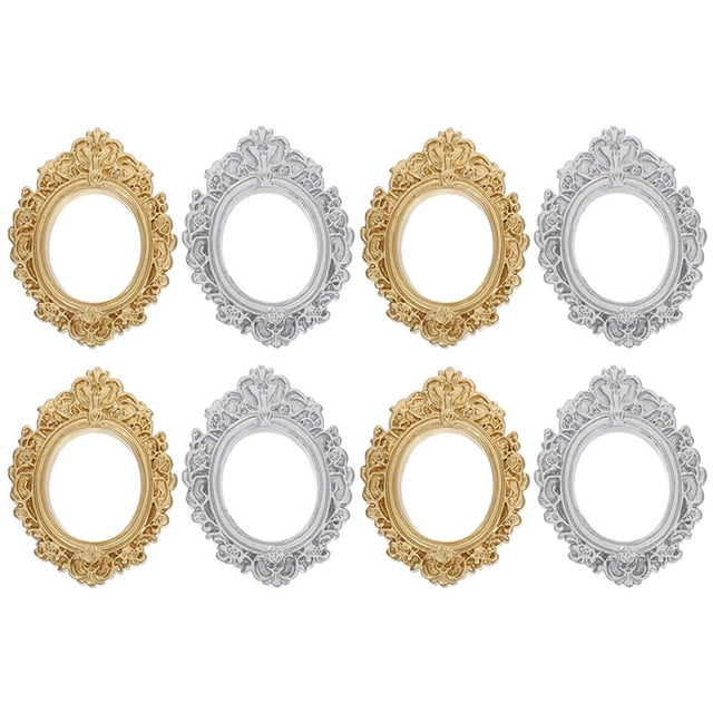 SHISUYAN 8 Pcs Cadres Photo Rétro Petits Cadres Accessoires Cadre d'Affichage de Bijoux en Résine Décorations